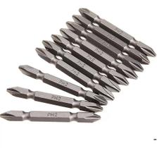 Jogo 10 Ponteiras Bits Ponta Dupla Phillips Em Aço Cromo Jogo 10 Ponteiras Bits Ponta Dupla Phillips Em Aço Cromo