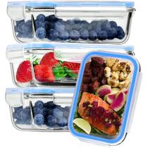 Jogo 10 Potes de Vidro 1040ml Tampa Hermetica Mantimentos Marmita