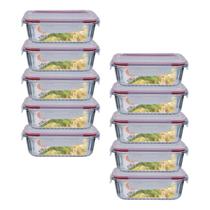 Jogo 10 Potes De Vidro Hermético Marmita Canelado 370ml Jogo 10 Potes De Vidro Hermético Marmita Canelado 370ml