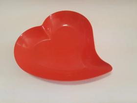 Jogo 10 Pratinho Sobremesa Coração Plástico Cor Vermelho