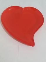Jogo 10 Prato Coração Vermelho Plástico Amor Casamento Decoração