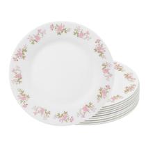 Jogo 10 Prato De Sobremesa De Vidro Flowers Pink 20cm Em Casa Tem