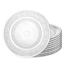 Jogo 10 Prato de Sobremesa de Vidro Transparente Revelo Fino Pratinho 18cm Mesa Posta Haüskraft