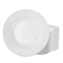 Jogo 10 Prato Fundo Branco Melanina Resistente Fratelli 22,5cm