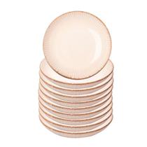 Jogo 10 Prato Fundo para Massas Cerâmica Linear Branco 23cm Lyor