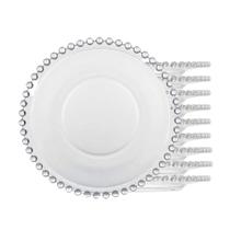 Jogo 10 Prato Para Pão Sobremesa Cristal Transparente Pearl Bolinha Wolff 14cm