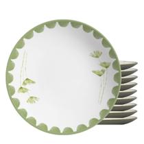 Jogo 10 Pratos Fundo Cerâmica Alleanza Cor Verde Coup Nature By Aurora 25cm
