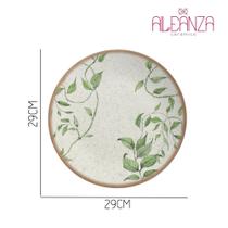 Jogo 10 Pratos Raso de Cerâmica Coup Tropical Leaves Alleanza 29cm
