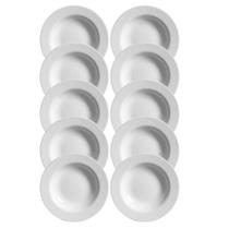Jogo 10 Pratos Raso Plissan Relevo Branco 33cm Cerâmica Alleanza Jogo 10 Pratos Raso Plissan Relevo Branco 33cm Cerâmica Alleanza