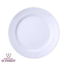 Jogo 10 Pratos Rasos Branco Jantar Cilíndrica Porcelana Schmidt - Porcelanas Schmidt