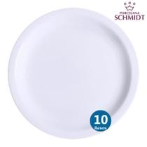 Jogo 10 Pratos Rasos Evento Protel Restaurante Porcelana Schmidt
