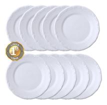 Jogo 10 Pratos Rasos Pomerode Porcelana Schmidt 10 Lugares