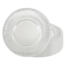 Jogo 10 Sousplat Redondo de Cristal Renaissance Transparente Lyor 31,5cm