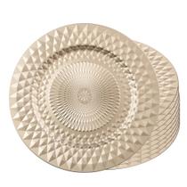 Jogo 10 Sousplat Redondo de Plástico para Mesa Dourado Wolff Roman 33cm