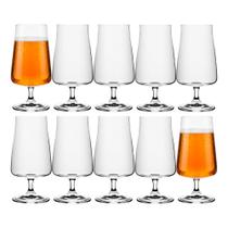 Jogo 10 Taça de Cerveja Chopp Bohemia Cristal Ecológico Titanium Alex 380ml Crystalex Wolff