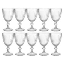 Jogo 10 Taça de Vidro para Água Melina Premium Transparente Sucos 320ml Haüskraft