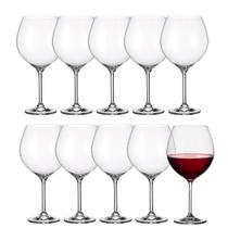 Jogo 10 Taça para Vinho Tinto Cristal Transparente Água 750ml Wolff