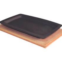 Jogo 10 Tepan 18x28cm Ferro Fundido e 10 Aparador Madeira