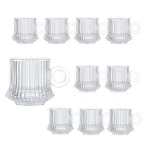 Jogo 10 Xícara de Café Caneca Vidro Robusta Lines 85ml Em Casa Tem Jogo 10 Xícara de Café Caneca Vidro Robusta Lines 85ml Em Casa Tem