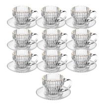 Jogo 10 Xícara de Café de Cristal com Fio de Ouro Império 110ml Wolff Jogo 10 Xícara de Café de Cristal com Fio de Ouro Império 110ml Wolff