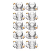 Jogo 10 Xícara de Chá com Pires Little Bee Abelha Colmeia Mel Cristal Ecológico 200ml Lyor Jogo 10 Xícara de Chá com Pires Little Bee Abelha Colmeia Mel Cristal Ecológico 200ml Lyor