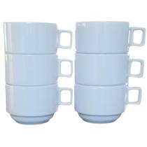 Jogo 10 Xicaras Café/Chá hotel 200ml Empilháveis - Porcelana Branca Jogo 10 Xicaras Café/Chá hotel 200ml Empilháveis - Porcelana Branca
