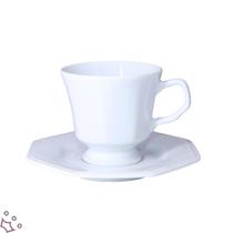 Jogo 10 Xícaras Chá Com Pires Porcelana Schmidt Prisma 200ml