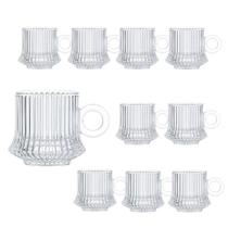Jogo 10 XícarasDe Café Caneca Vidro Robusta Lines 85ml Em Casa Tem Jogo 10 XícarasDe Café Caneca Vidro Robusta Lines 85ml Em Casa Tem