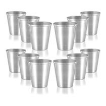 Jogo 100 Copos de Aluminio Polido Resistente Merenda Escolar
