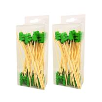 Jogo 100 Palitos Para Petisco Bambu Decorado Árvore de Natal - Magizi
