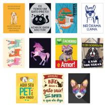 Jogo 11 Placas Decorativas Animais Modelo 1 em MDF 19x28,5cm Jogo 11 Placas Decorativas Animais Modelo 1 em MDF 19x28,5cm