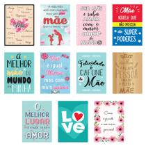 Jogo 11 Placas Decorativas Mãe em MDF 2,5mm 19x28,5cm