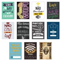Jogo 11 Placas Decorativas Wifi Em Mdf 2,5Mm 19X28,5Cm Jogo 11 Placas Decorativas Wifi Em Mdf 2,5Mm 19X28,5Cm