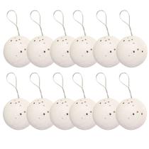 Jogo 12 Bolas de Natal Max Glitter Branco Prime 6cm na Caixa - Magizi