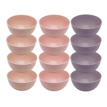 Jogo 12 Bowl de Bambu Ecológico Resistente Não Quebra Bege Lines Tigela Lyor 750ml