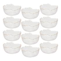 Jogo 12 Bowl de Cristal Martleado Borda Dourada Taj 136,5cm Wolff