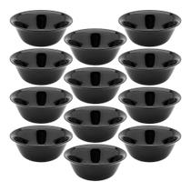 Jogo 12 Bowl Preto de Vidro Opalino Mini Tigela 12cm Sobremesa Molhos Porções Cereal Em Casa Tem