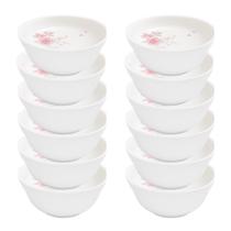 Jogo 12 Bowl Tigela Cumbuca Caldos Sobremesas Flowers Bord Vidro 400ml Em Casa Tem