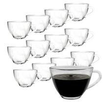 Jogo 12 Caneca Xícara Cappuccino Expresso Café Vidro 200ml