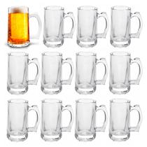 Jogo 12 Canecas De Chopp Cerveja 380 ml Copos Com Alça Para Bar Restaurante