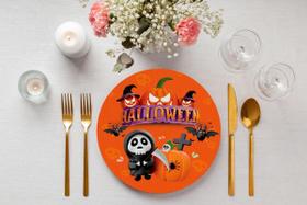 Jogo 12 Capas Sousplat Halloween Tecido 35Cm X 35Cm