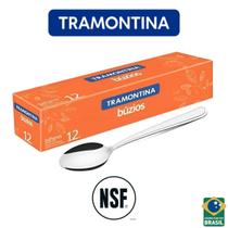 Jogo 12 Colheres Café Aço Inox Resistente Buzios Tramontina