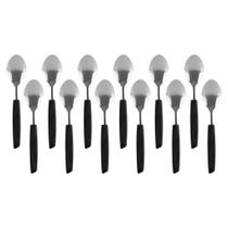 Jogo 12 Colheres de Mesa New Caprese Preto Fratelli Inox Jogo 12 Colheres de Mesa New Caprese Preto Fratelli Inox