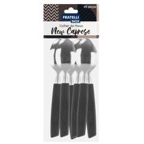Jogo 12 Colheres De Mesa New Caprese Preto Fratelli Inox Jogo 12 Colheres De Mesa New Caprese Preto Fratelli Inox