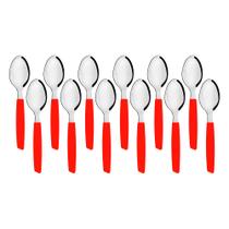 Jogo 12 Colheres de Mesa New Caprese Vermelho Fratelli Inox Jogo 12 Colheres de Mesa New Caprese Vermelho Fratelli Inox