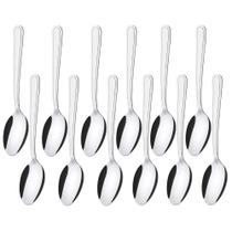 Jogo 12 Colheres de Sopa Aço Inox Cor Prata Linha Bronze Em CasaTem 19cm Jogo 12 Colheres de Sopa Aço Inox Cor Prata Linha Bronze Em CasaTem 19cm