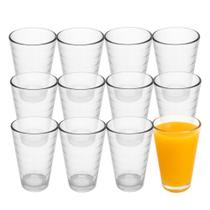 Jogo 12 Copo de Vidro 200ml Suco Refrigerante Água Lines Rings Fratelli