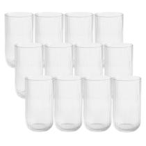Jogo 12 Copo de Vidro Alto para Água Suco Lines Transparente 430ml Wolff Jogo 12 Copo de Vidro Alto para Água Suco Lines Transparente 430ml Wolff