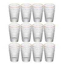 Jogo 12 Copo Mauve com Fio de Ouro 350ml de Cristal Ecológico Wolff
