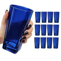 Jogo 12 Copos Alto De Vidro Grosso 280ml Quadrado Liso Luxo Jogo 12 Copos Alto De Vidro Grosso 280ml Quadrado Liso Luxo